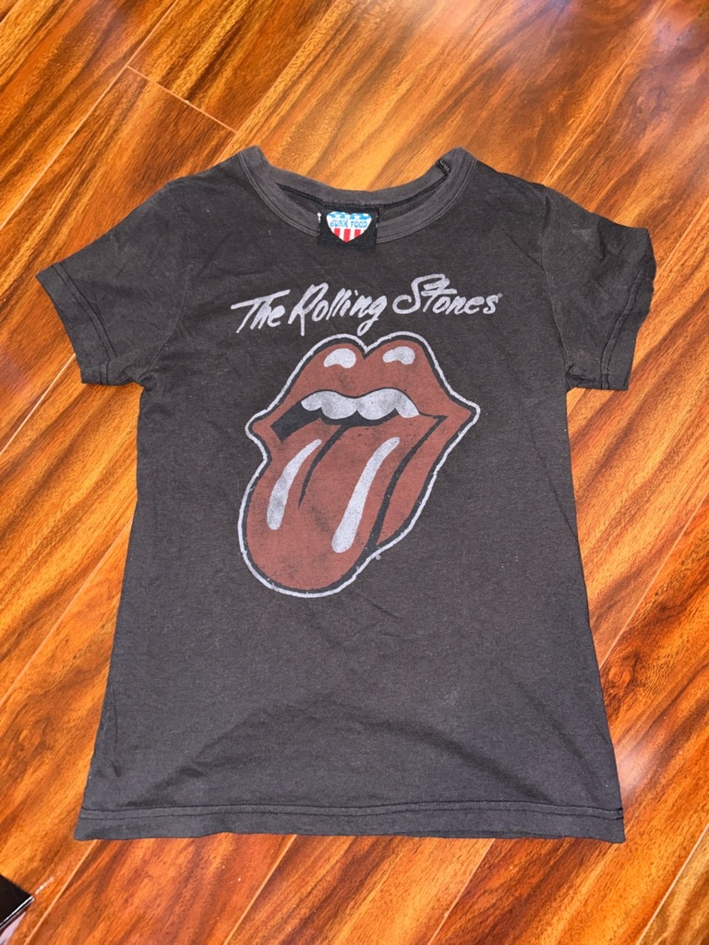 Vintage Rolling Stones Black Tee with Red Tongue Graphic
